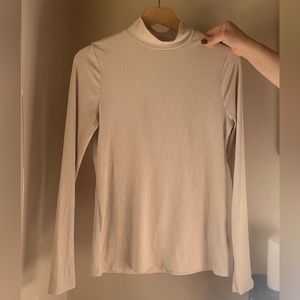 No Boundaries Beige Mock Neck